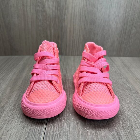 Converse Chuck Taylor All Star High Top Sneaker Infant Girls 3 Lace Up Mesh Pink - Picture 5 of 11